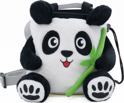 Kletterchalkbeutel "Chalk Bag - Panda" von YY Vertical; mit Panda-Design und grüner Pflanze.