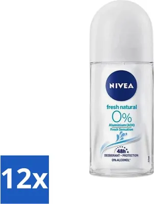 Produktbild von Nivea - Roll-On - Alufrei - Fresh Natural - 0% Aluminium - 50 ml - Vorteilspack - 12 Stücke