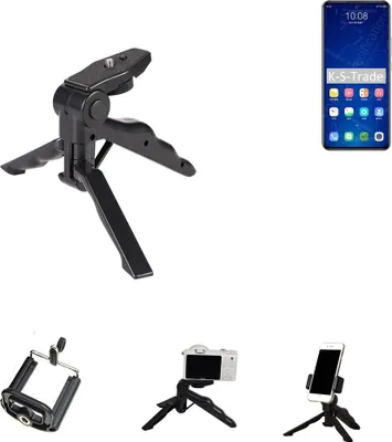 Produktbild von K-S-Trade Stativ Tisch-Ständer Dreibein Handy-Stativ Ständer kompatibel mit ZTE Axon 31 Pro 5G Mini-Stativ Smartphone Tripod Handy-Stativ aus