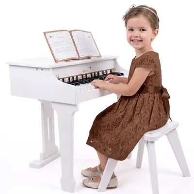 Produktbild von Klassisches, weltgroßes Klavier für Kinder mit Stuhl und Lernbuch