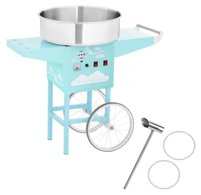 Produktbild von Mobile Zuckerwattemaschine türkis, Schalen-Durchmesser 520mm + Zucker-Messbecher