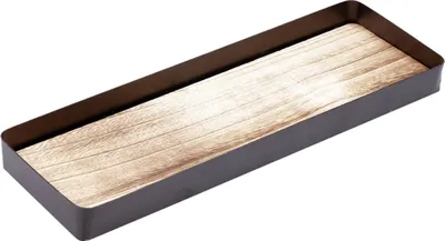 Produktbild von Dekotablett Metall Holz für Kerzendeko und Trockendekoration