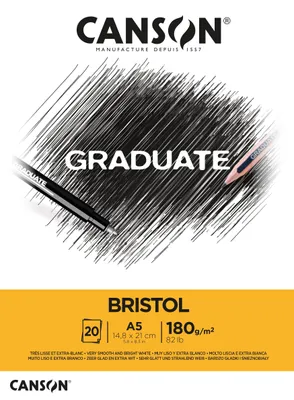 Produktbild von Canson Graduate Bristol Zeichenblock 180 g/m² - 20 Blatt, A5 geleimt