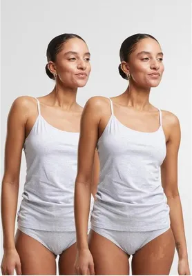 Obrázok produktu pre Dámske tielko Urban Classics Ladies Basic Tank Top Bavlna 2-Pack heathergrey+heathergrey - L