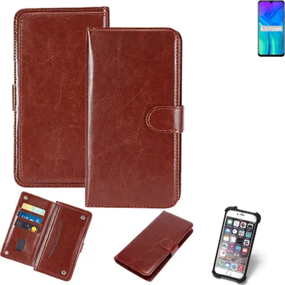 Produktbild von K-S-Trade 360° Hülle kompatibel mit Huawei Honor 20 braun Kunstleder Case BookCase WalletCase Kunstlederederhülle Handyhülle, Rundumschutz Bumper
