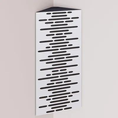 Immagine prodotto di Confezione da 2 – Trappola acustica angolare stretta con rivestimento in velluto | 50x23x10 cm | Riflessione - Isolamento acustico | [WAVE - Bianco | Grigio]