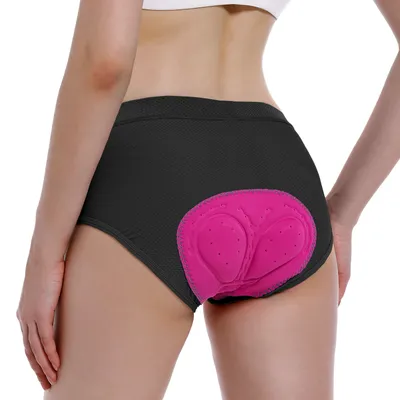 Produktbild von Damen Fahrradhose 4D Gel Radlerhose Fahrradhose Fahrrad Unterwäsche mit Gepolste Schwarz-Rosa M