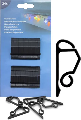 Immagine prodotto di Set di 24 ganci per grondaia - Colore: nero