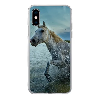 Produktbild von MuchoWow® Handyhülle Schutzhülle Hülle für iPhone X Pferd - Wasser - Tropfen Silikon Softcase Handy Hülle - Handyhülle