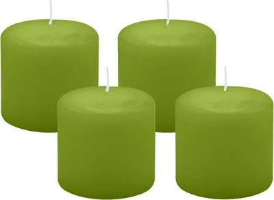 Produktbild von 4er Set Adventskranzkerzen Limonegrün Ø 60 x 60 mm