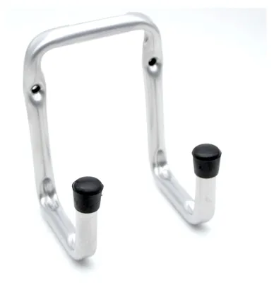 Productafbeelding van Wandhaken voor garage, U-vormig | 2 dubbele, zware ophanghaken | Apparatuurhaken | 120 x 160 x 50 mm | Verzinkt staal | Ladderhaken | Slanghouder, klapstoelhouder, fietshouder, gereedschapshouder