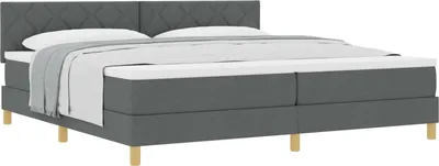 Obrázek produktu pro vidaXL Skříňová postel s matrací tmavě šedá 200 x 200 cm látka