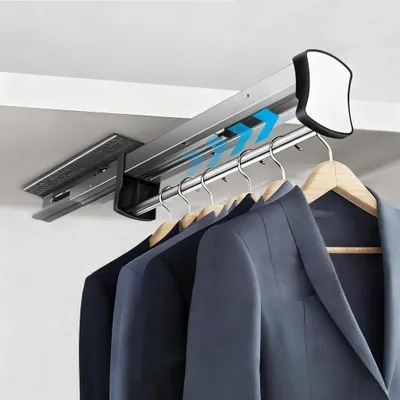 Produktbild von Ausziehbarer Kleiderbügel 40 cm mit Dämpfung für den Schrank - Platzsparend