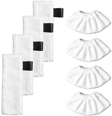Produktbild von 8 Stück Ersatz-Tuch für Staubsauger - 4 Bodenreinigungs- und 4 Handdüsensatz - für EasyFix-Steamreiniger