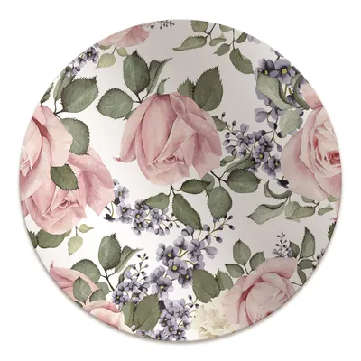 Produktbild von Rundmatte - Stuhlunterlage Bürostuhlunterlage - Rund Ø 100 cm - Bodenmatte - Fußmatte - Aquarellrosen