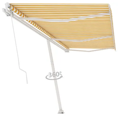 Produktbild von vidaXL Standmarkise Manuell Einziehbar 600x300 cm Gelb/Weiß