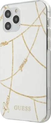 Obrázek produktu pro Guess Guhcp12Lpcuchwh Iphone 12 Pro Max 6,7" Bílo/Bílé Pevné Pouzdro Gold Chain Collection