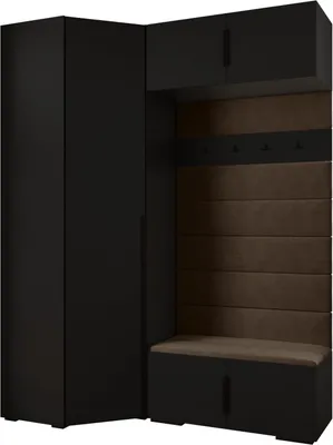 Produktbild von MEBLE KRYSPOL Inova 1 Möbelset Garderobe, 236,7x181,7x47cm - Schwarz, Manila 04, Schwarz
