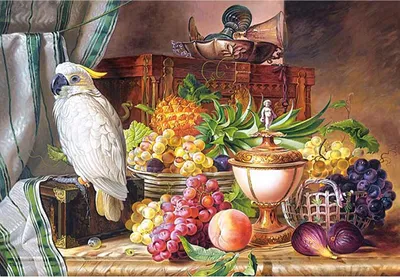 Immagine prodotto di Puzzle 3000 pezzi Natura morta con frutta e un cacatua 300143