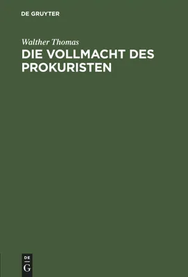 Produktbild von Die Vollmacht des Prokuristen