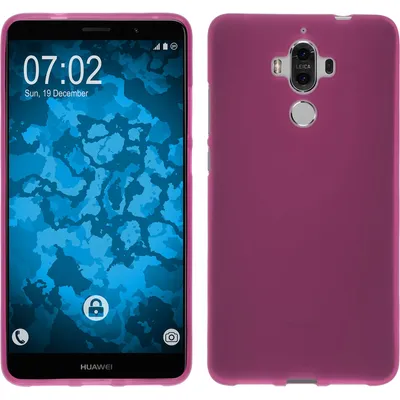 Produktbild von PhoneNatic Case kompatibel mit Huawei Mate 9 - pink Silikon Hülle matt + 2 Schutzfolien