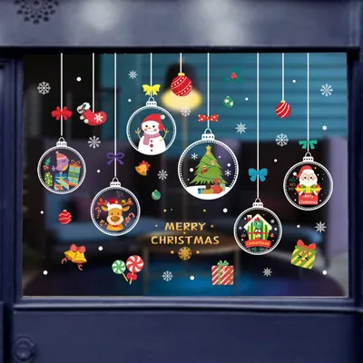 Productafbeelding van Raamstickers - Zelfklevende PVC-stickers - Kerstdecoratie - 80 stuks