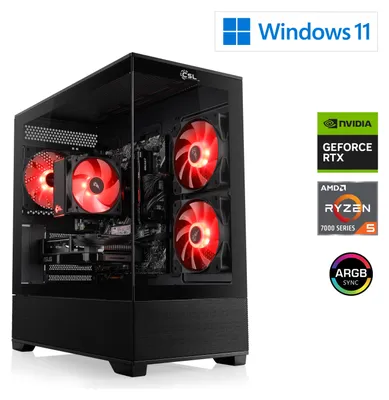 Produktbild von Gaming PC M13580H / AMD Ryzen 5 7400, 6x 3300 MHz / NVIDIA RTX5060Ti / 16 GB DDR5 RAM / M.2 SSD 1000 GB - Windows 11 Home