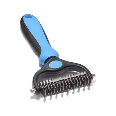 Obrázek produktu pro Oboustranný kartáč na psy a kočky proti línání a zacuchání, hrablo na podsadu 9/17 zubů, PetTangler