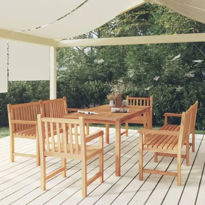 Produktbild von The Living Store 5-tlg. Garten-Essgruppe Massivholz Teak
