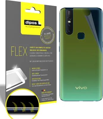 Produktbild von 3x Schutzfolie für Vivo V15 Rückseite Folie, 100% Displayabdeckung, dipos Flex