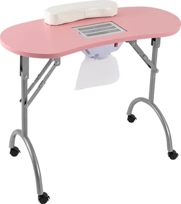 Obrázek produktu pro Skládací stůl na manikúru s funkcí odsávání pro nehtový salon 90*40*72,5 cm (růžový)