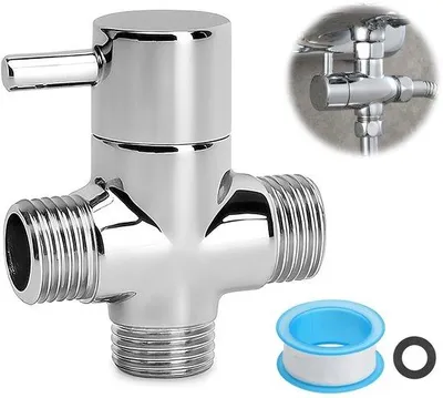 Produktbild von Massivmessing-Schubduschkop-Wasserhahn mit keramischer Ventilkerze, G1/2-Anschluss, T-Adapter, leckfrei, universell einsetzbar