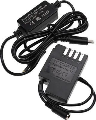 Produktbild von vhbw USB Netzteil kompatibel mit Panasonic Lumix DC-GH5, DC-GH5M, DC-GH5L, DMC-GH3 Kamera, Digitalkamera + DC Kuppler (Ersatz für DMW-DCC12), 2m