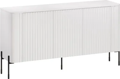 Image de Susegana - Buffet, 150x40x80h cm Blanc, 3 Étagères