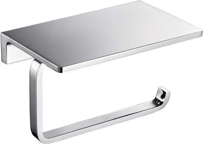 Immagine prodotto di Portarotolo da bagno in cromo lucido con vano porta cellulare