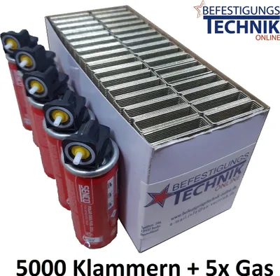 Image de 5000 agrafes 12mm galvanisées + 5x gaz pour l'agrafeuse à gaz SENCO GT40i-M KL-19.1