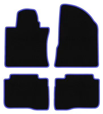 Image de Tapis de sol en moquette pour SsangYoung Musso 2018- (SUV) – jeu 4 pièces, noir/bleu, sur mesure – Wielganizator CARLUX