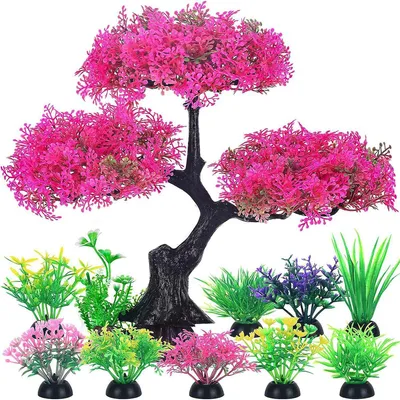 Produktbild von Heikoeco® Aquarium Pflanzen Deko Set, Künstliche Pflanzen, Pflegefrei, Langlebige Ästhetik, Sicher und Ungiftig, Hoher Simulationsgrad, Einfache Reini