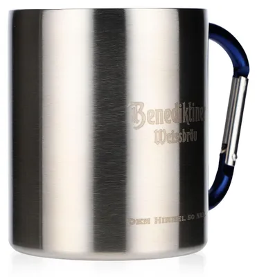 Produktbild von Benediktiner Bier Edelstahl Karabiner Becher / Kaffebecher / Tasse