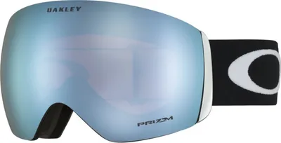 A pair of Oakley ski goggles on a white background.