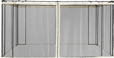 Obrázek produktu pro Boční stěny altánu – moskytiéra – 4 kusy – 352 x 207 cm – pro zahradní altán – černá