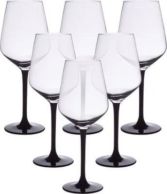 Produktbild von Rotweingläser Glas 6er SET Weingläser Weinkelche RUBIN BLACK 370 ml