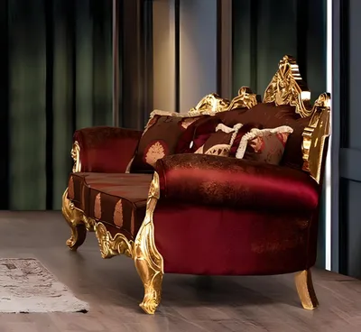 Produktbild von Dreisitzer Sofa 3 Sitzer Sofa Sitz Sofas Couch Möbel Stoff Stil Barock Rokoko