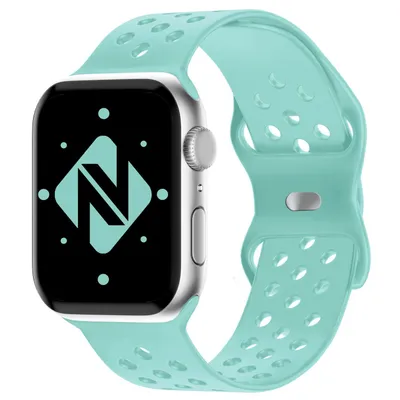 Immagine prodotto di Cinturino di ricambio in silicone morbido NALIA per smartwatch, compatibile con Apple Watch Series SE e Series 8/7/6/5/4/3/2/1, taglie 38mm, 40mm, 41mm. Bracciale sportivo per Apple Watch, adatto sia per uomo che per donna, colore: verde menta