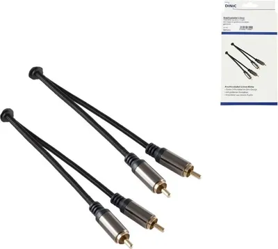 Produktbild von DINIC MM-2C2C-HQ-1KB, 2 x RCA, Stecker, 2 x RCA, Stecker, 1,5 m, Schwarz
