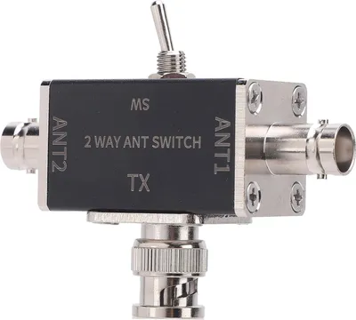 Image de commutateur d'antenne 2 voies 100W 0-50MHz Connecteur BNC Commutateur manuel de conversion d'antenne avec coupure et mise à la terre