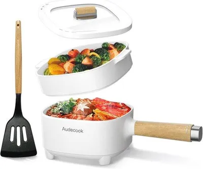 Obrázek produktu pro Elektrický multicooker s keramickým nepřilnavým povrchem – 2 l – na rýži, kuře, vejce, smaženou rýži, ovesné vločky a polévku