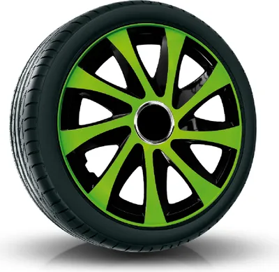 Produktbild von Radkappen Radzierblenden (4Stück) 15 Zoll grün/schwarz DRIFT Z458648