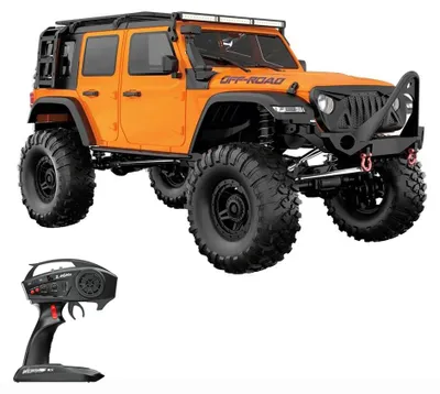 Obrázek produktu pro Dálkově ovládané auto, měřítko 1:10, 2,4 G, 4WD, elektrické pásové vozidlo, dobíjecí terénní vozidlo s LED světly, autíčko, dárky pro chlapce, dívky, děti, oranžová barva