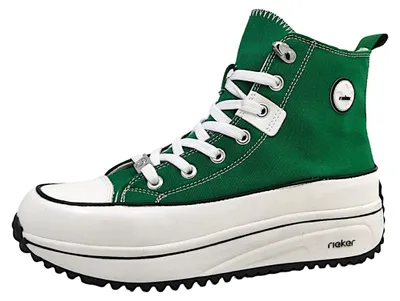 Image de Chaussures de sport Rieker pour femmes, modèle haut, couleur verte, style décontracté